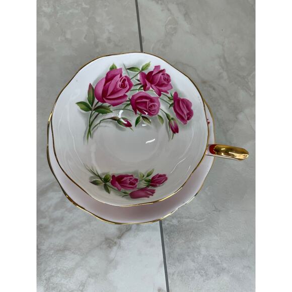 Royal Standard Fashion Tea cup and Saucer Red Pink Floral - Picture 3 of 16